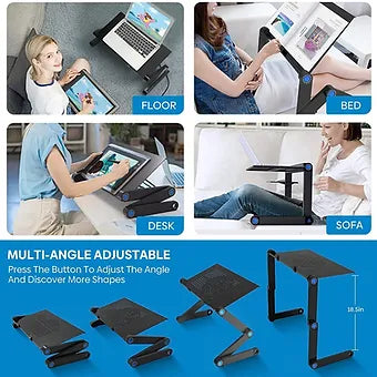 Adjustable Laptop Stand with Mouse Pad - Wholesalus