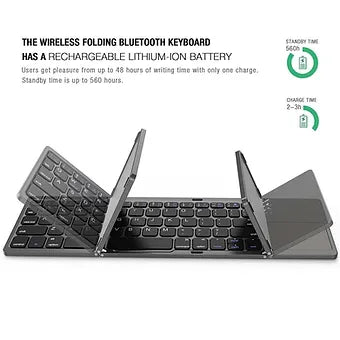 Foldable wireless bluetooth keyboard - Wholesalus