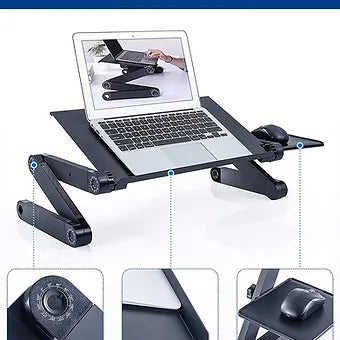 Adjustable Laptop Stand with Mouse Pad - Wholesalus