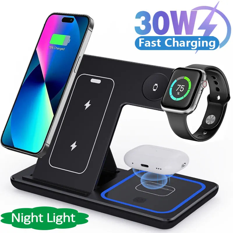 3 in 1 Foldable Wireless Charging Stand - Wholesalus