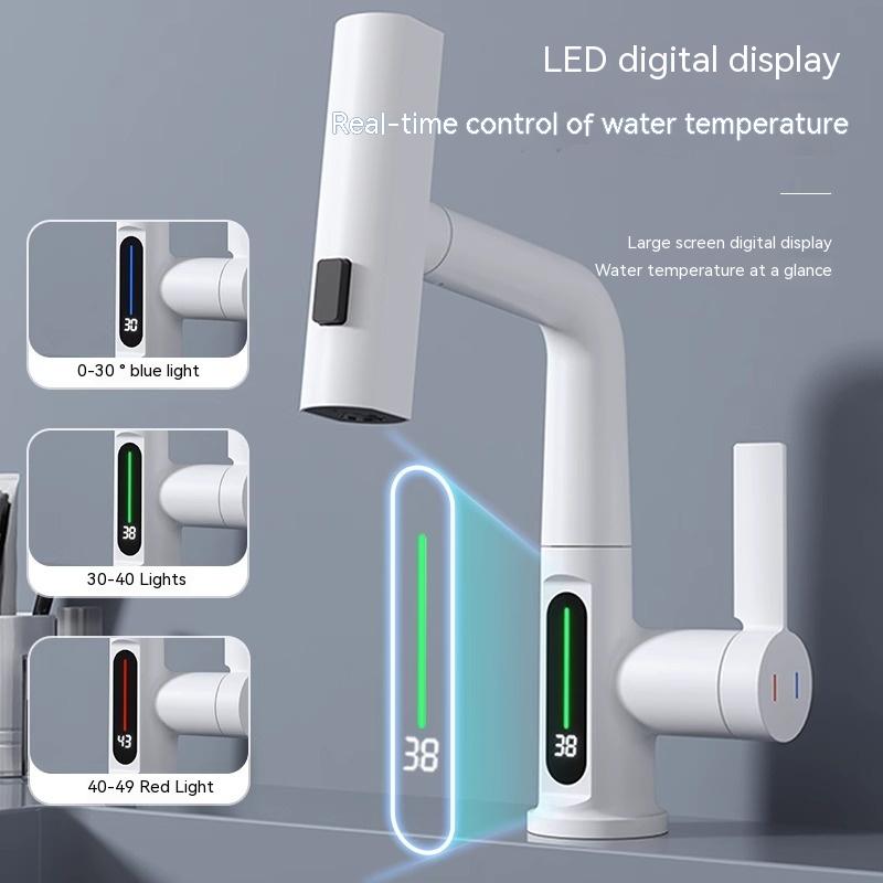 Multifunctional Digital Display Pull-out Faucet - Wholesalus