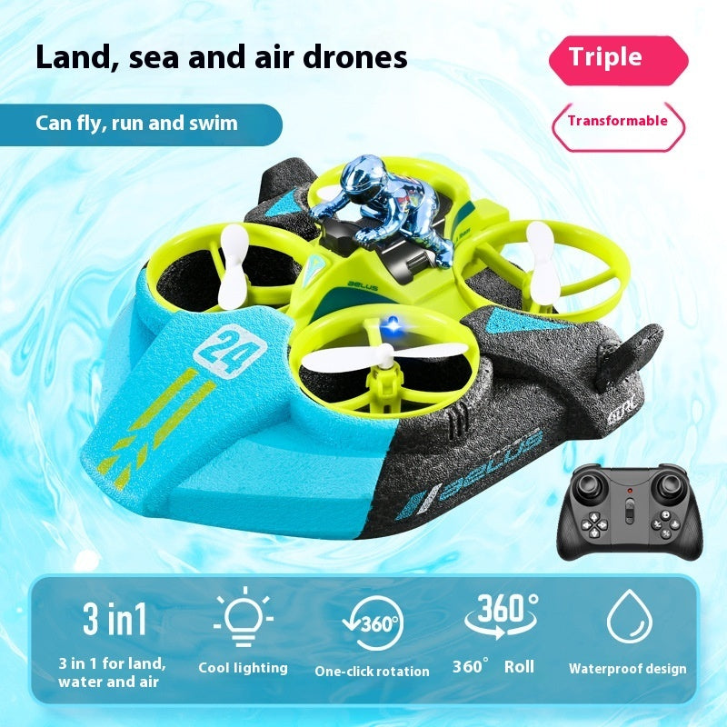 Remote Control Aircraft Children's Three-in-one Unmanned Helicopter - Wholesalus