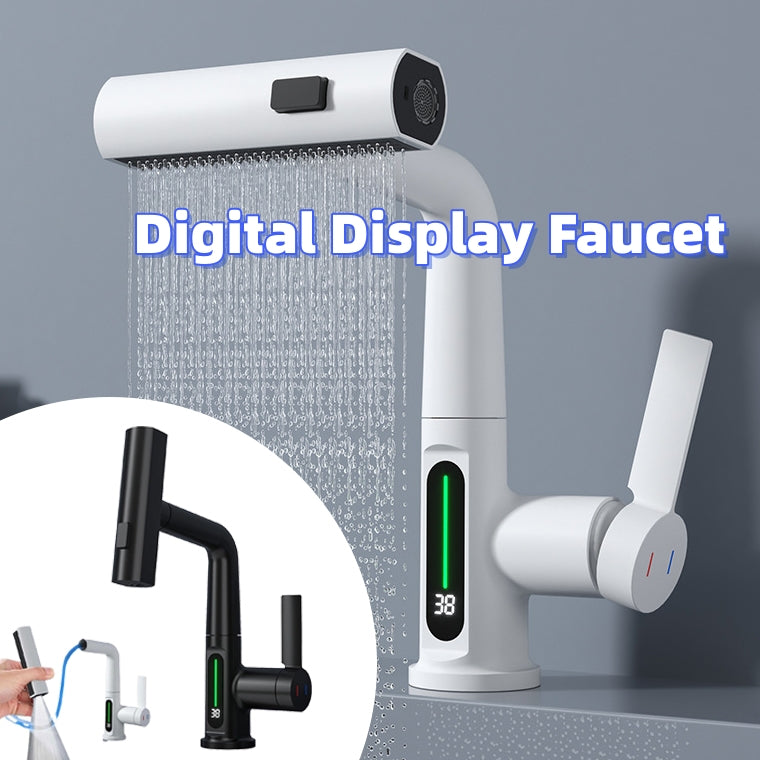 Multifunctional Digital Display Pull-out Faucet - Wholesalus