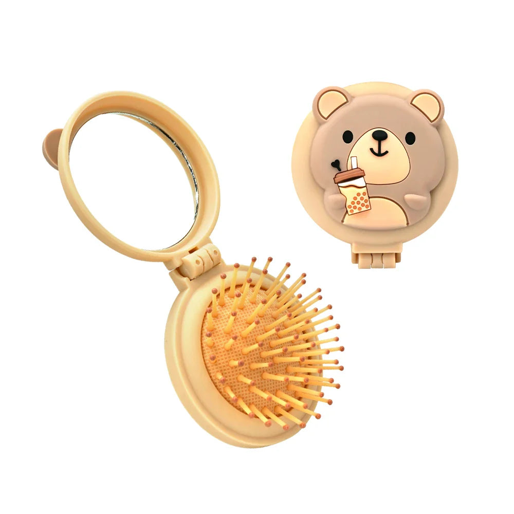 Foldable Mini Comb with Mirror - Wholesalus