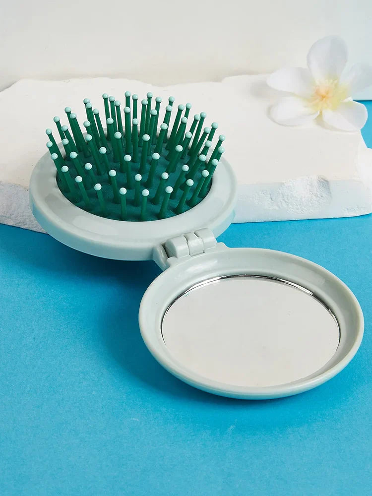 Foldable Mini Comb with Mirror - Wholesalus