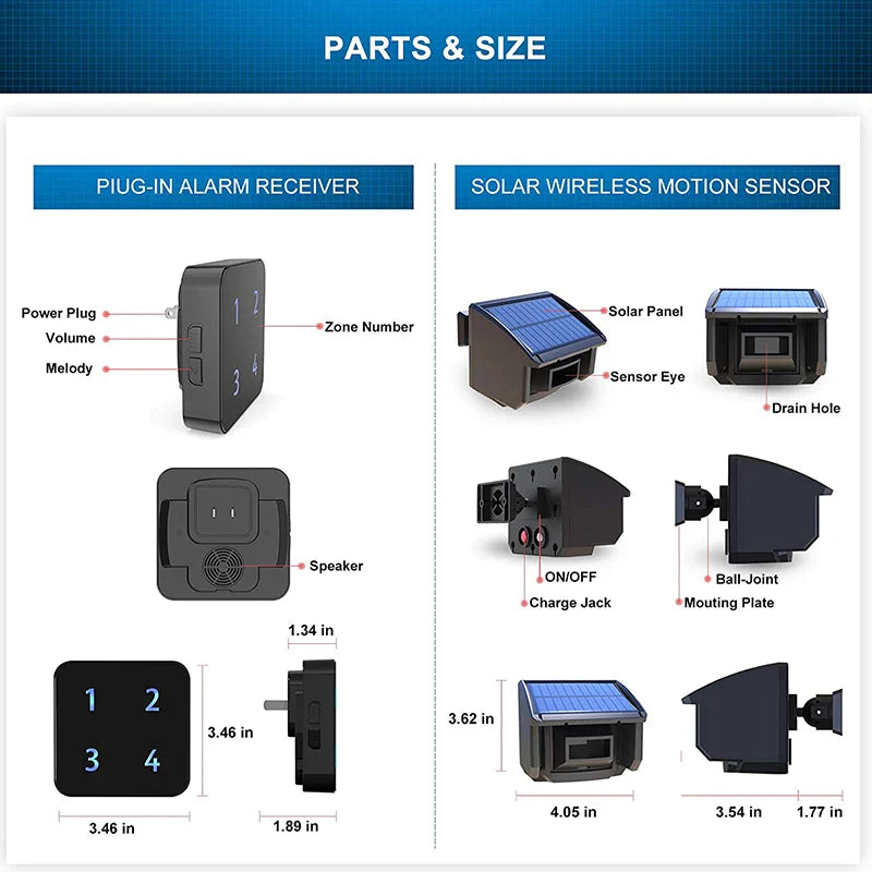 Solar Wireless Long Range Motion Sensor System - Wholesalus