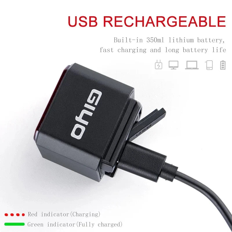 USB Smart Bicycle Brake Tail Light - Wholesalus