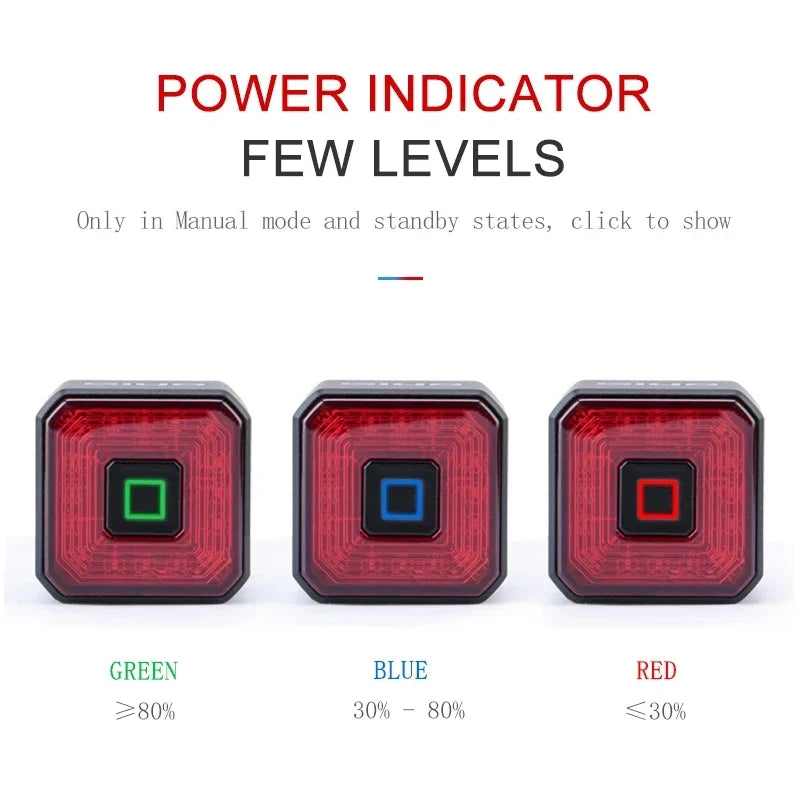 USB Smart Bicycle Brake Tail Light - Wholesalus