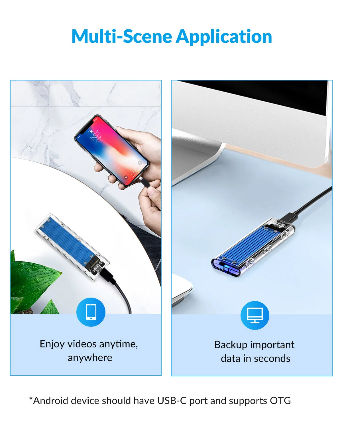 Transparent Hard Drive SSD Enclosure - Wholesalus