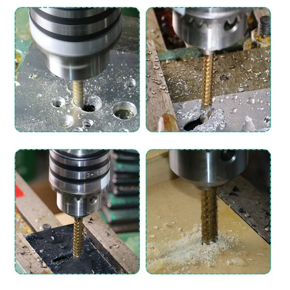 Titanium Coated Spiral Jagged Saw Drill Bit Set - Wholesalus