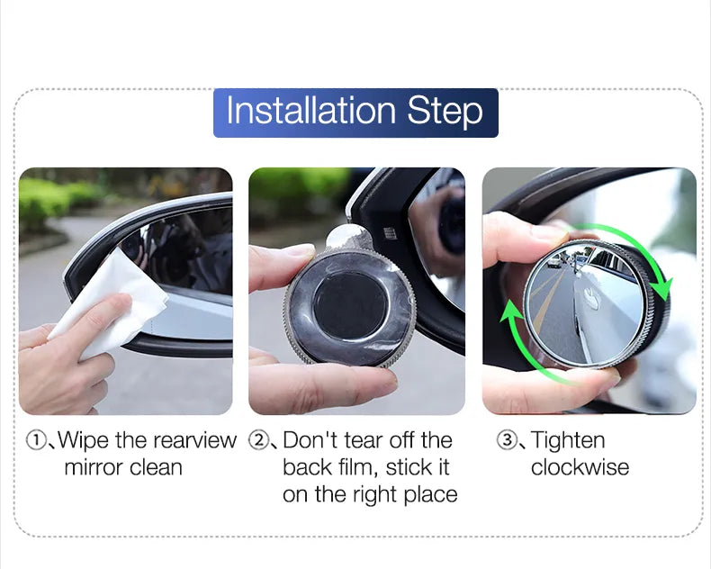 Car 360 Degree Wide Angle Blind Spot Mirror - Wholesalus