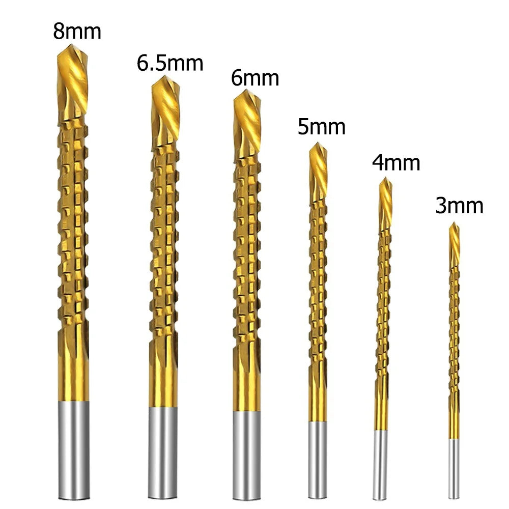 Titanium Coated Spiral Jagged Saw Drill Bit Set - Wholesalus
