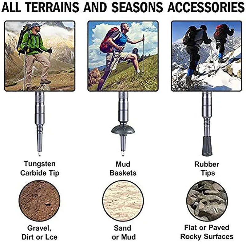 Multifunctional Aluminium Alloy Hiking Stick - Wholesalus