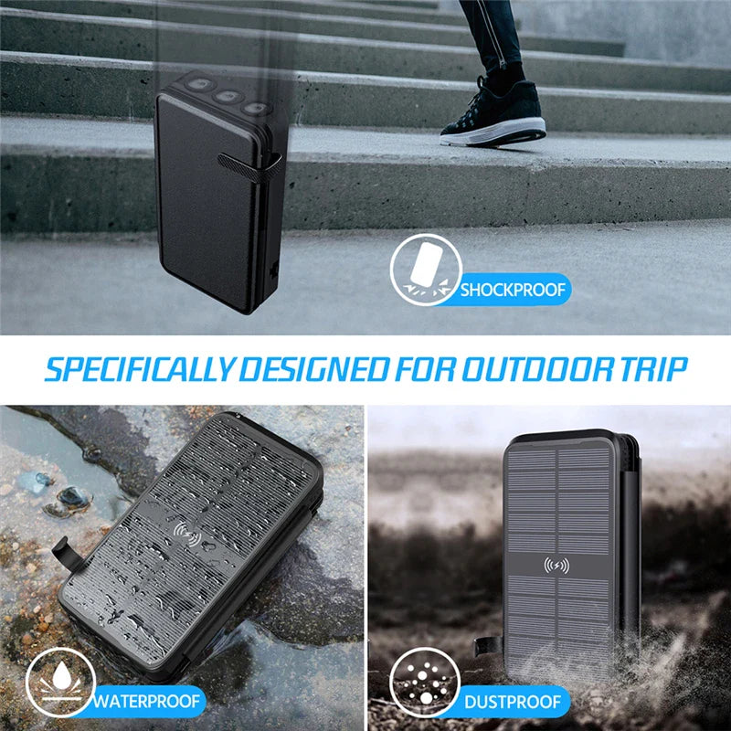 Multifunctional Solar Power Bank Quick Wireless Charger - Wholesalus