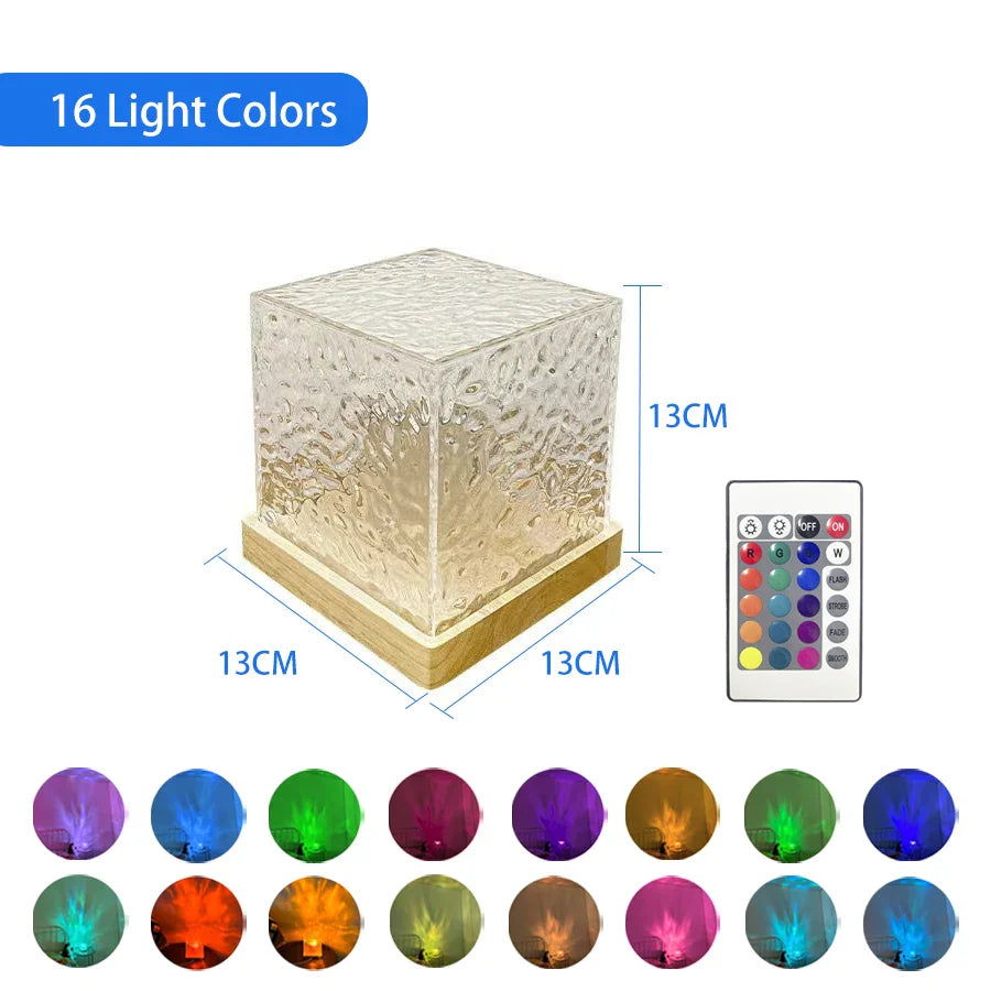 Dynamic Rotating Water Ripple Crystal Lamp - Wholesalus