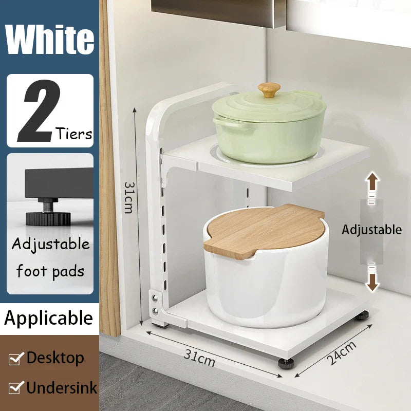 Adjustable Kitchen Pot Storage Rack - Wholesalus