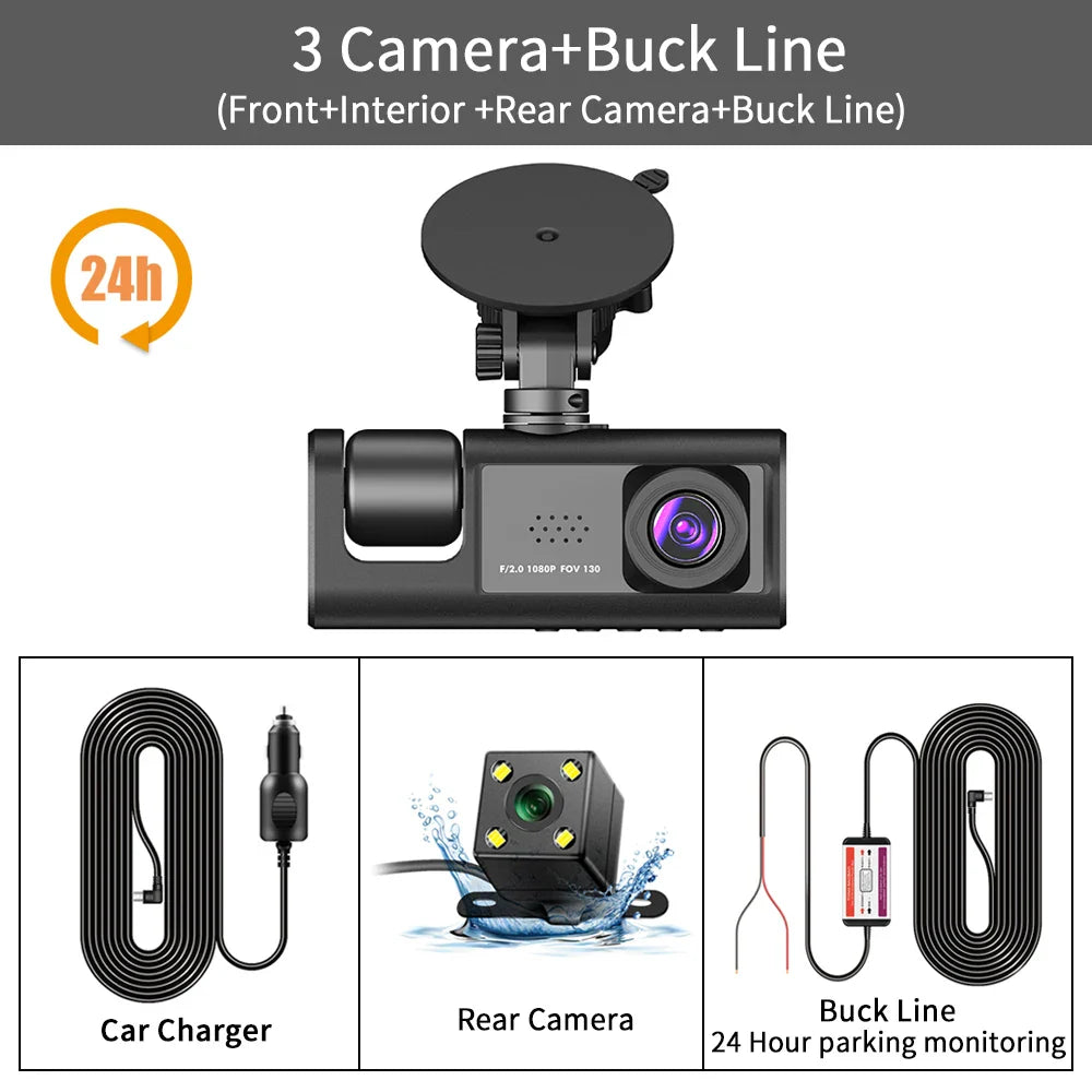 Three Channel Car HD DashCam - Wholesalus