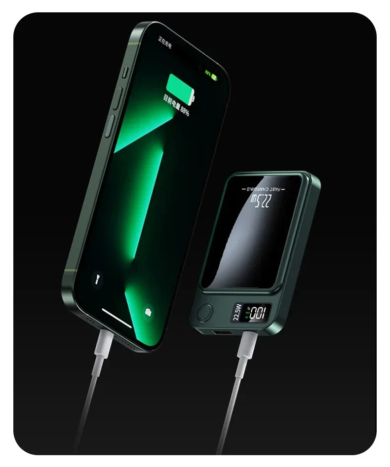 Magnetic Wireless LED Display Fast Charging Power Bank - Wholesalus