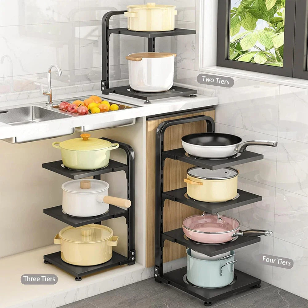 Adjustable Kitchen Pot Storage Rack - Wholesalus
