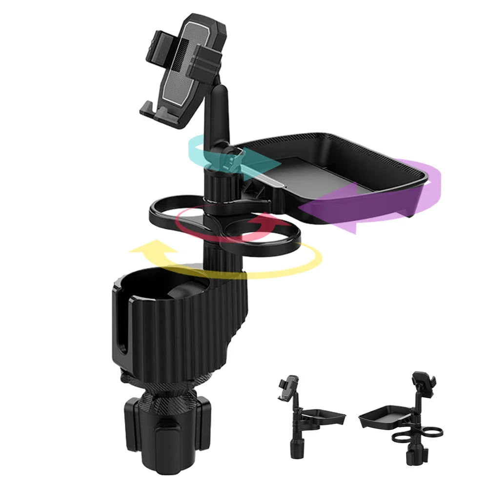 3 In 1 Adjustable Car Cup Tray with Phone Holder - Wholesalus