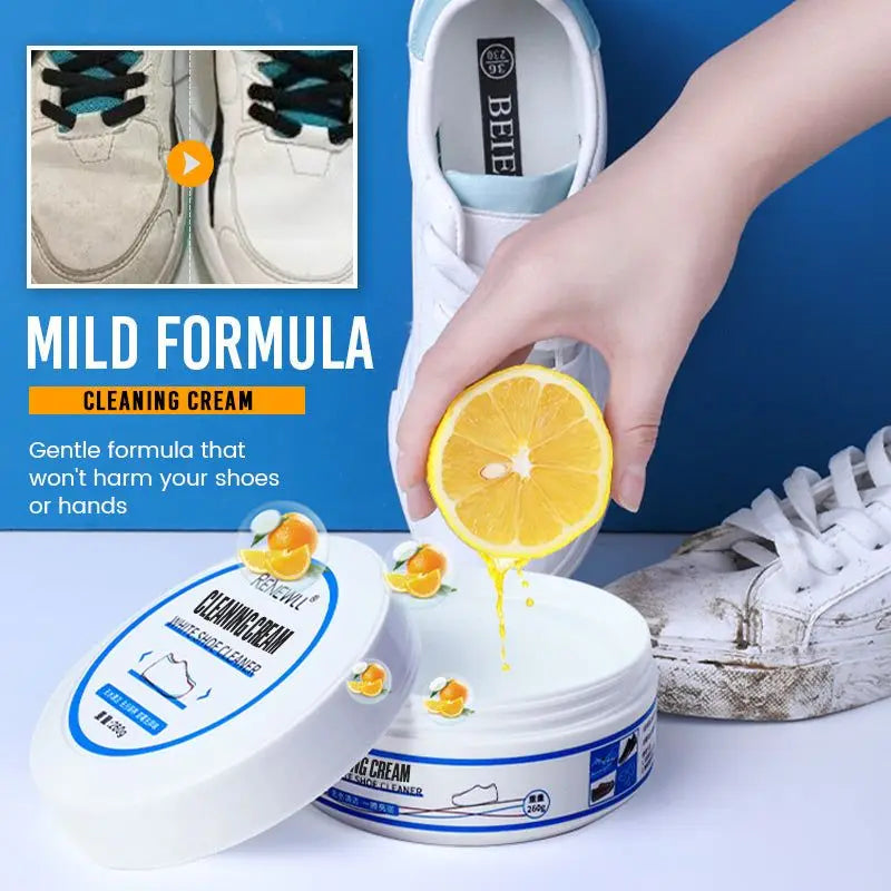 Shoe Whitening Cream With Wipe Sponge - Wholesalus
