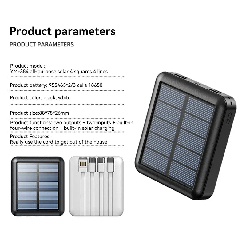 4 in 1 Solar Charging Power Bank - Wholesalus