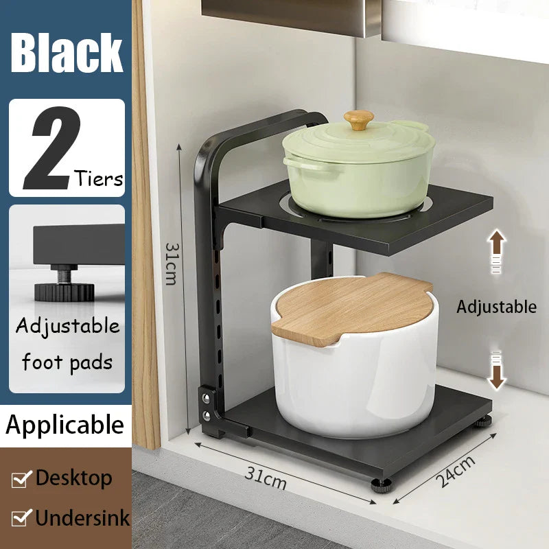 Adjustable Kitchen Pot Storage Rack - Wholesalus