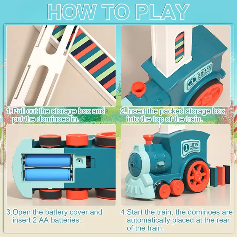 Kids Automatic Laying Domino Train - Wholesalus