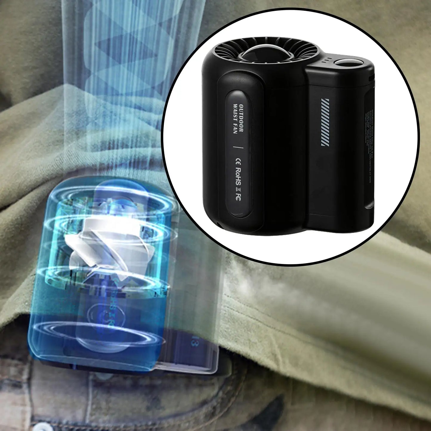 Rechargeable Hanging Waist Clip Fan - Wholesalus