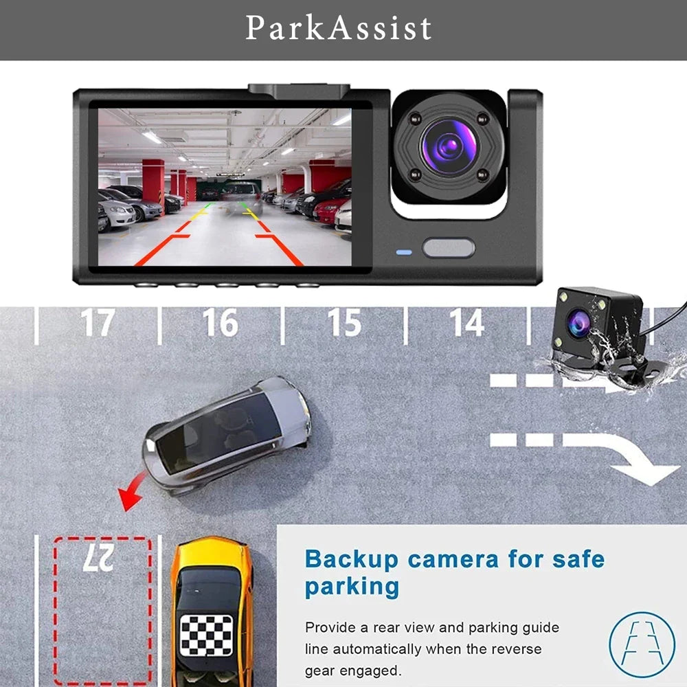 Three Channel Car HD DashCam - Wholesalus