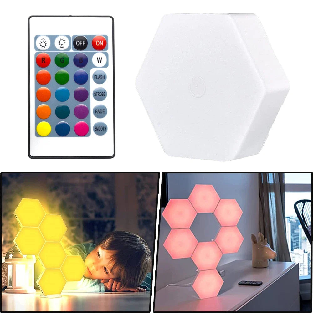 Touch Sensor RGB LED Hexagon Lamp - Wholesalus