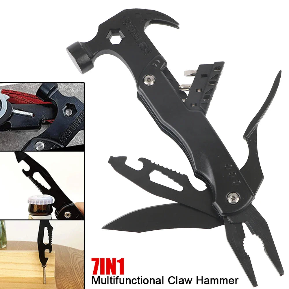 Multifunctional Pliers With Folding Nail Hammer - Wholesalus
