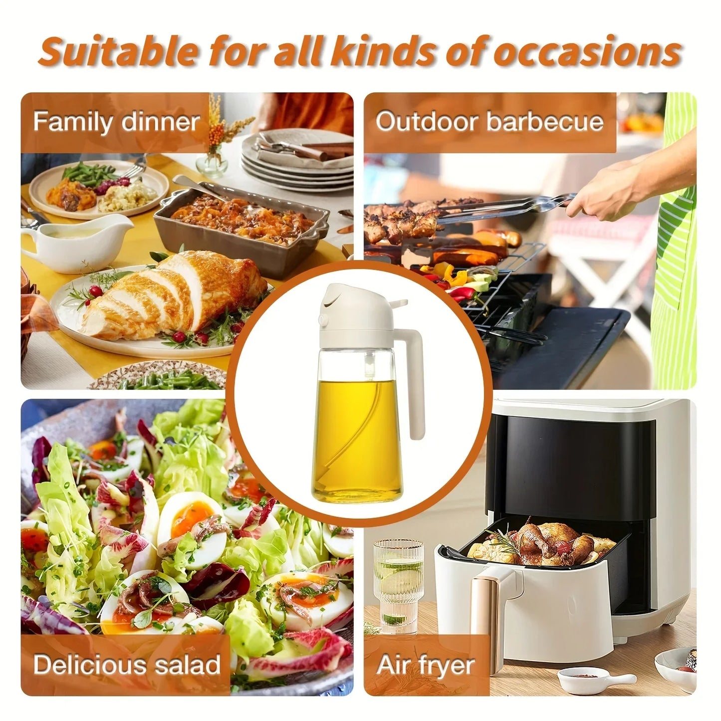 2 in 1 Oil Sprayer Bottle - Wholesalus