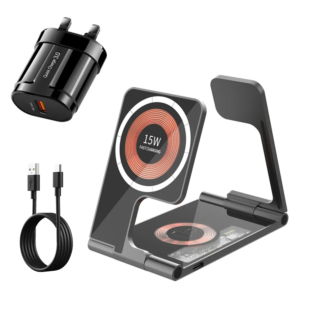 3 in 1 Foldable Magsafe Wireless Charger - Wholesalus
