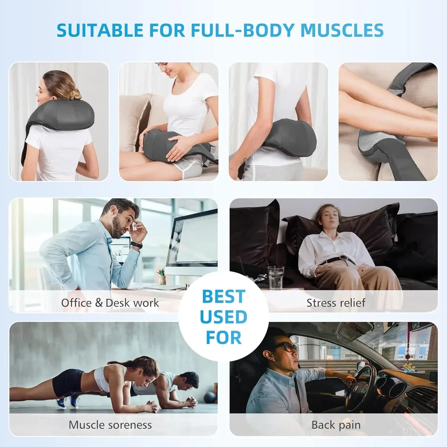 Shoulder Neck Cervical Kneading Massager - Wholesalus