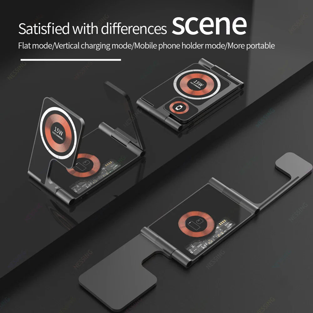 3 in 1 Foldable Magsafe Wireless Charger - Wholesalus