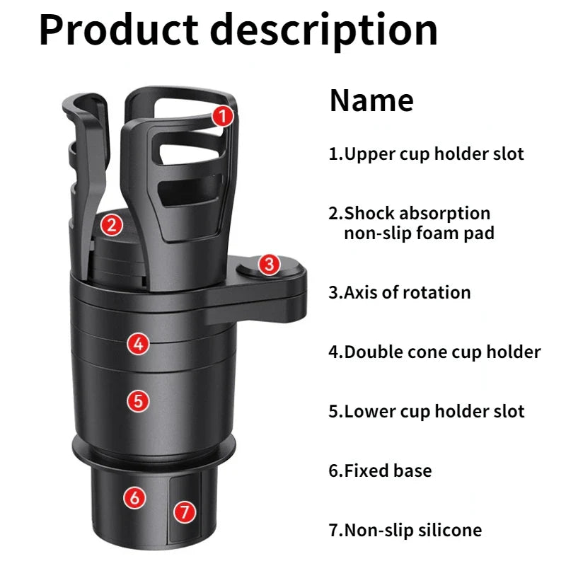 4 In 1 Adjustable Car Cup Holder - Wholesalus