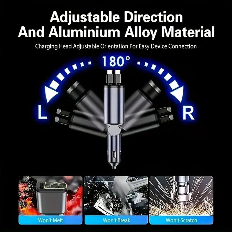 Car Retractable 4 in 1 Fast Charger With Roof Lighting - Wholesalus