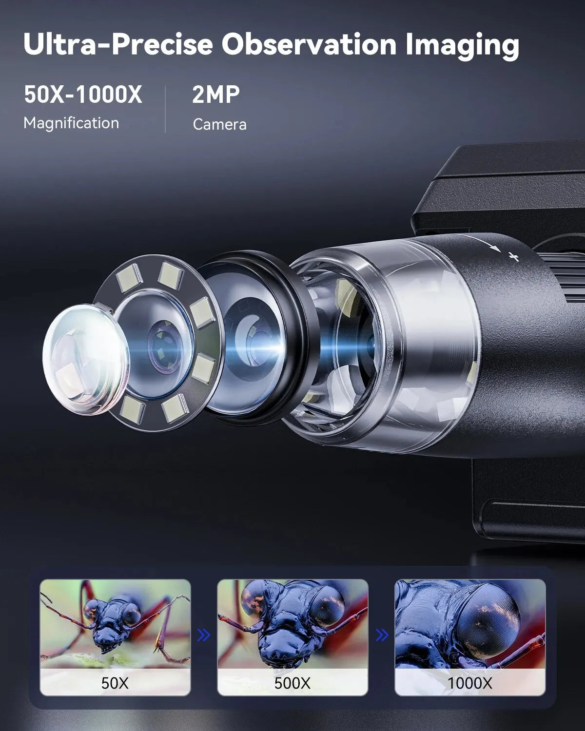 LCD Digital Microscope With Stand - Wholesalus