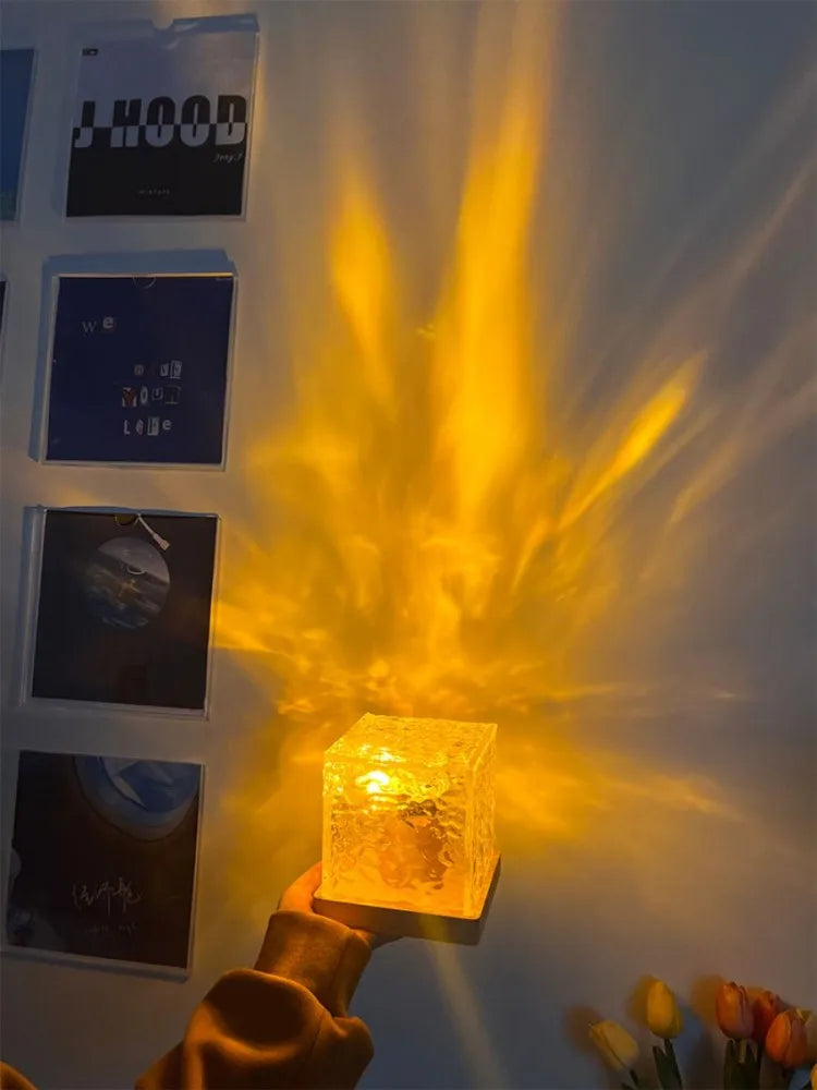 Dynamic Rotating Water Ripple Crystal Lamp - Wholesalus