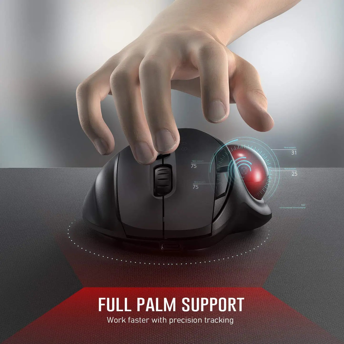 Ergonomic Wireless Trackball Mouse - Wholesalus
