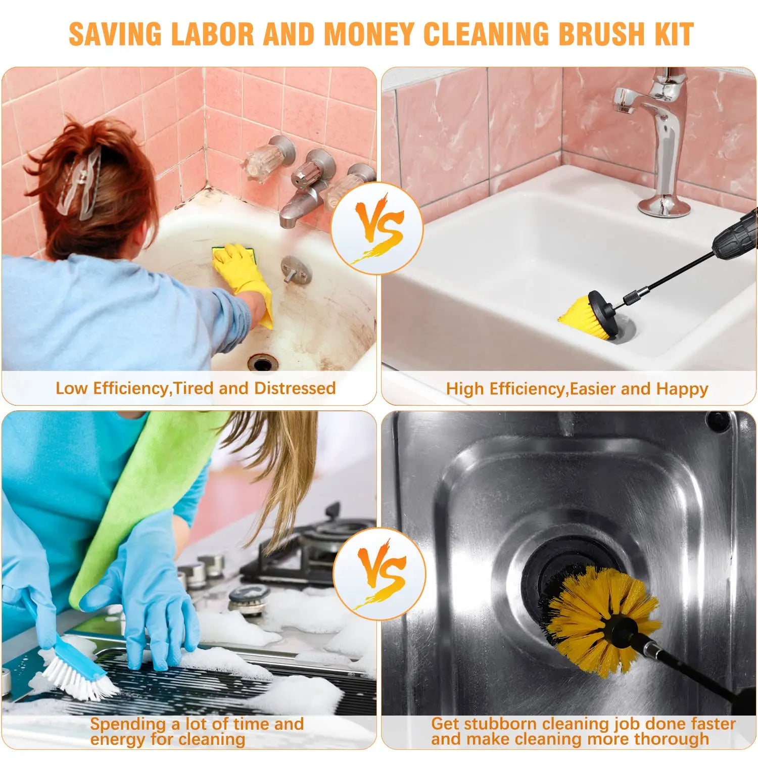 Drill Attachment Scrub Brush Kit - Wholesalus