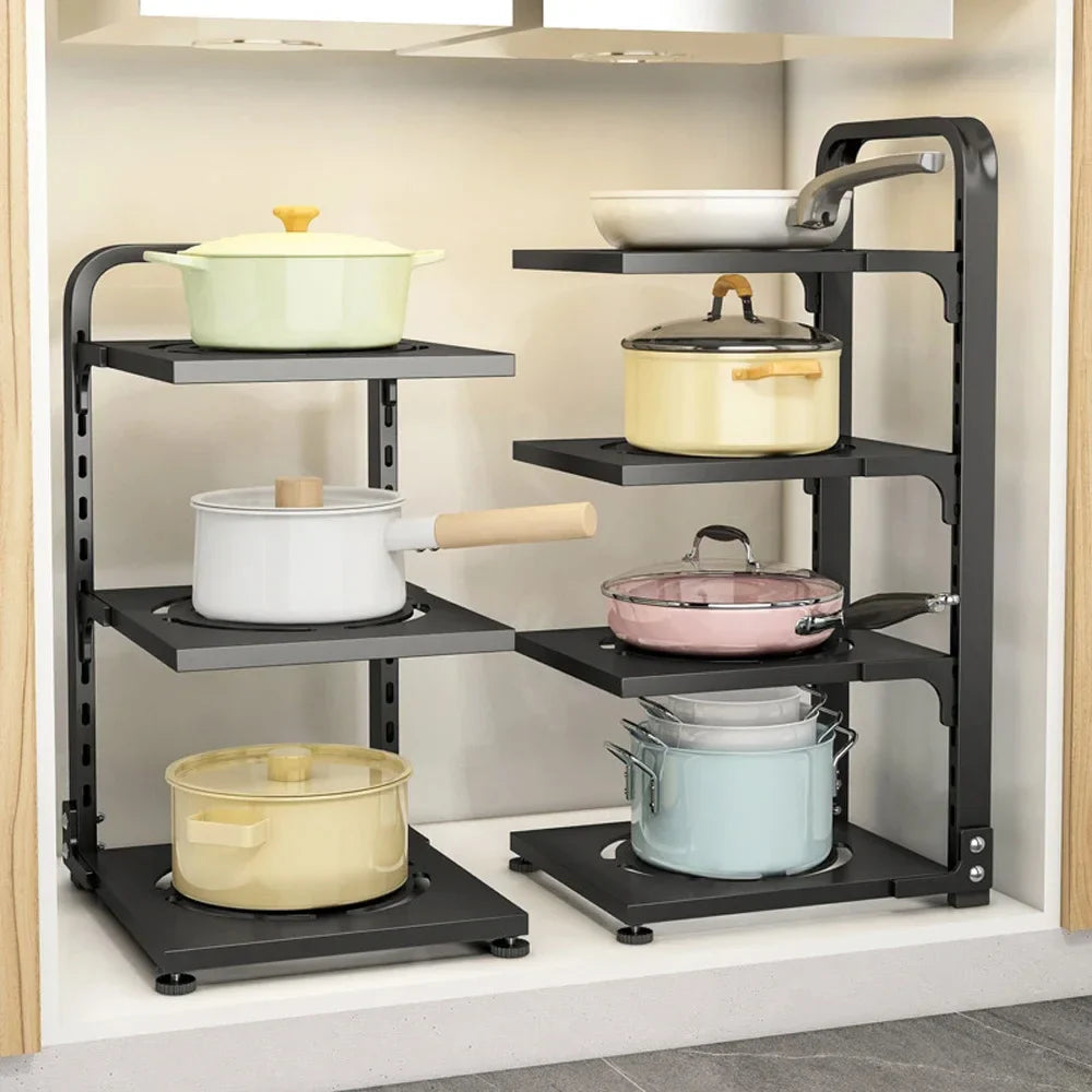 Adjustable Kitchen Pot Storage Rack - Wholesalus