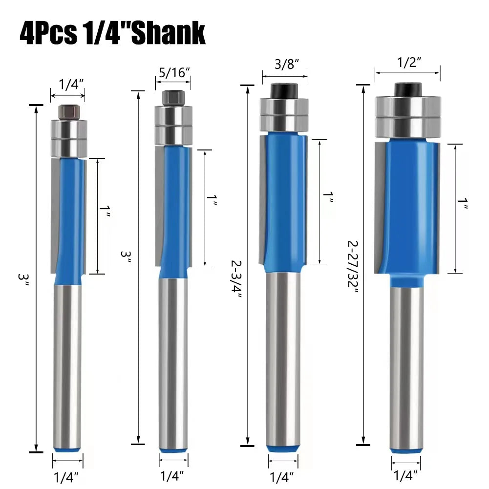 Shank Flush Trim Bit Set - Wholesalus