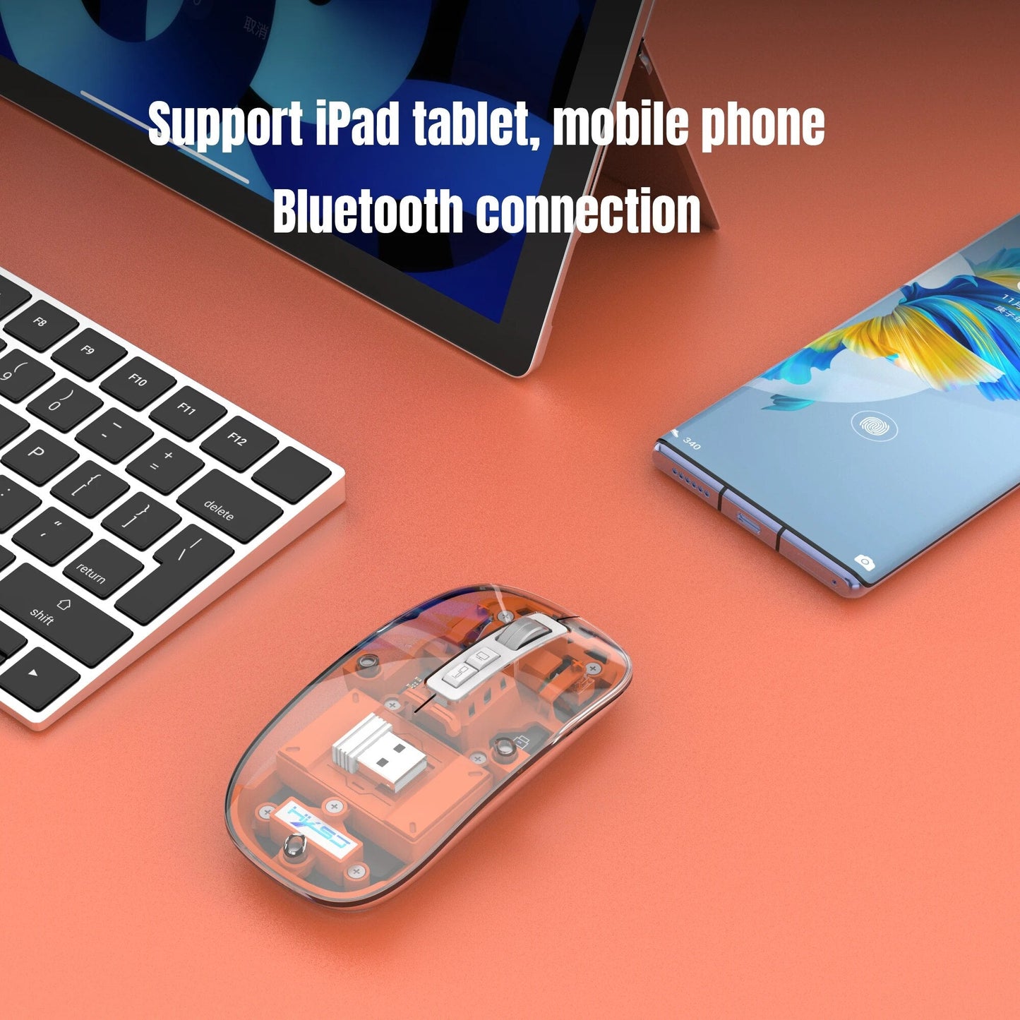 Transparent Wireless Bluetooth Mouse - Wholesalus