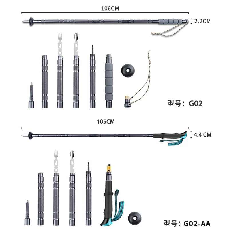 Multifunctional Aluminium Alloy Hiking Stick - Wholesalus