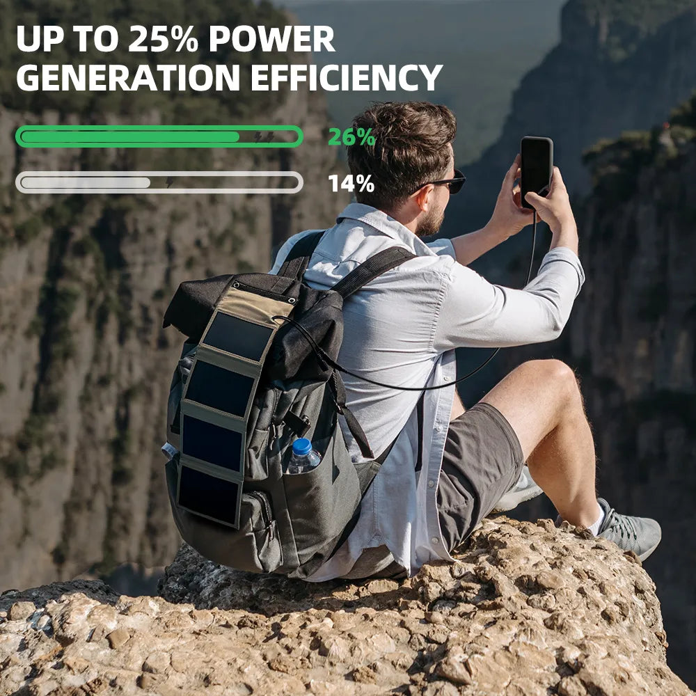 Portable Solar Panel USB Power Bank - Wholesalus