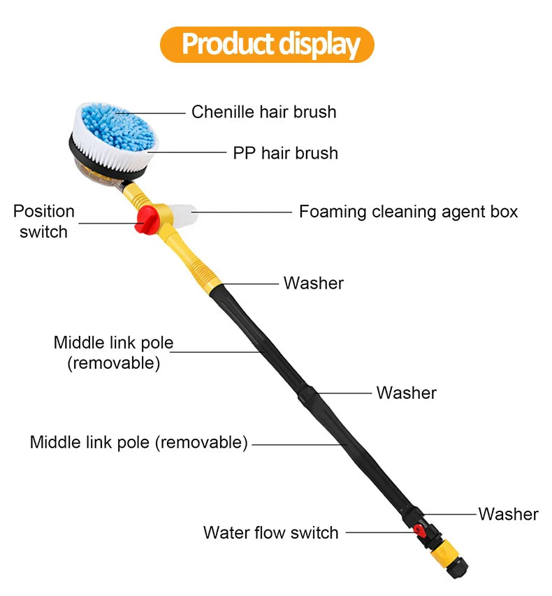 Multifunctional Car Rotary Wash Brush Kit - Wholesalus