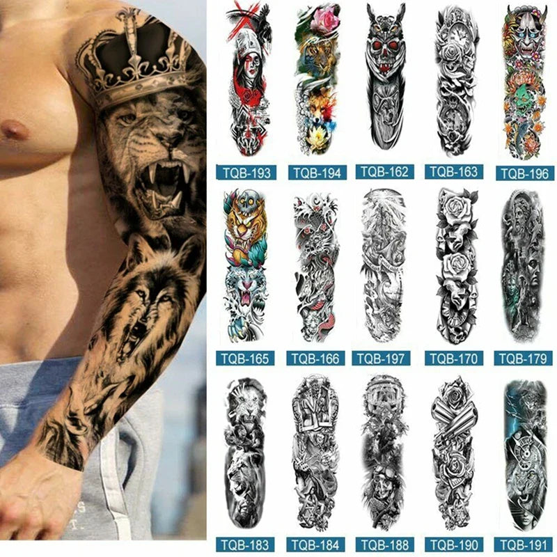 Full Arm Temporary Tattoos - Wholesalus