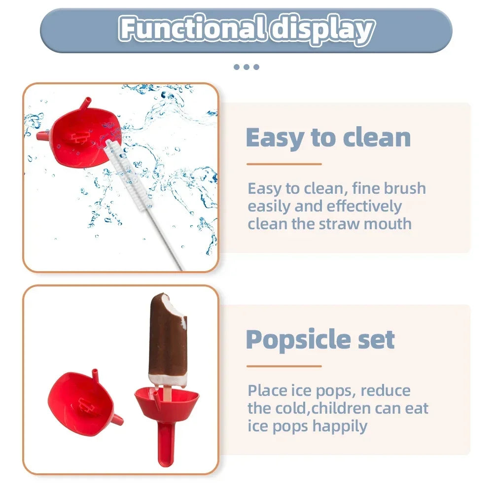 Popsicle Holder with Straw - Wholesalus